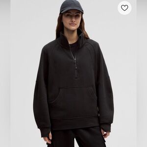Lululemon oversized scuba funnel-neck half zip long. Black, size XS/S.